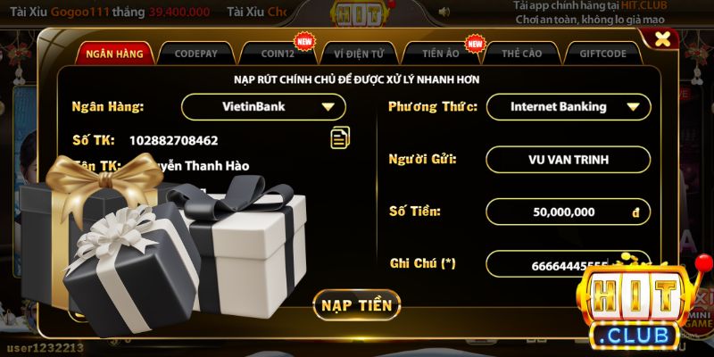 Chớ bỏ qua khuyến mãi Hitclub dành tặng khi nạp tiền