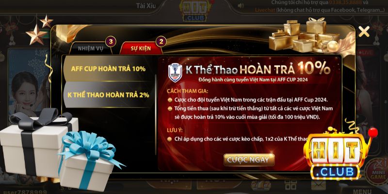 Tham gia sự kiện của Hitclub nhận thưởng khủng