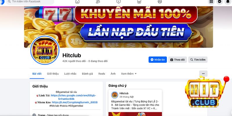 Theo dõi Fanpage để nhận đầy đủ thông báo của Hitclub