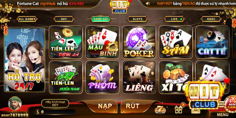 HitClub nổi bật với hàng loạt game bài hấp dẫn